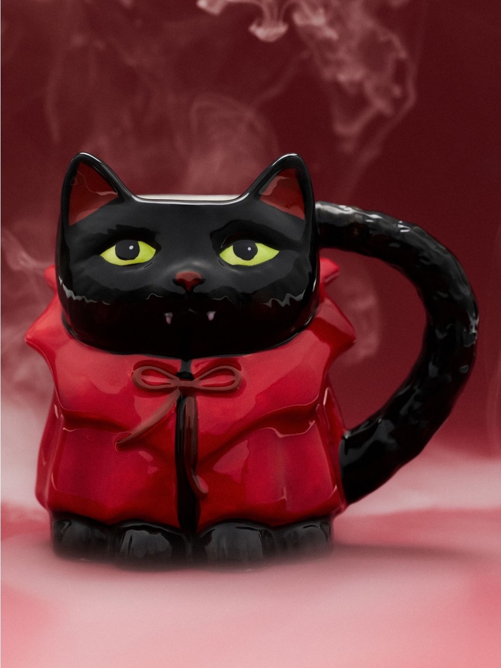 Anthropologie Peluche Halloween Stoneware Cat Mug